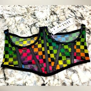 LAST CHANCE Daisy Corsets Lavish Neon Mesh Open Bust Women’s L NWT